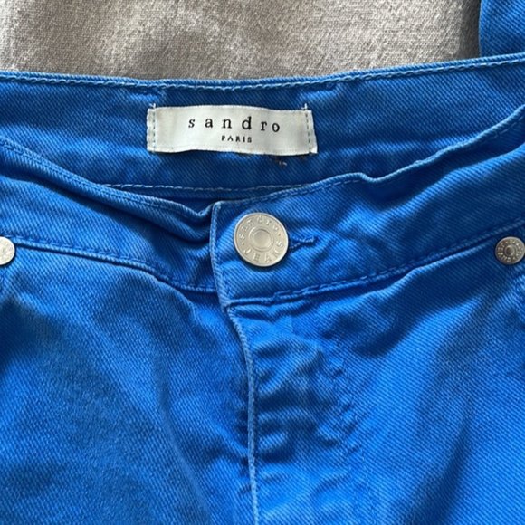 SANDRO Paris Cropped Distressed Denim - Picture 3 of 6